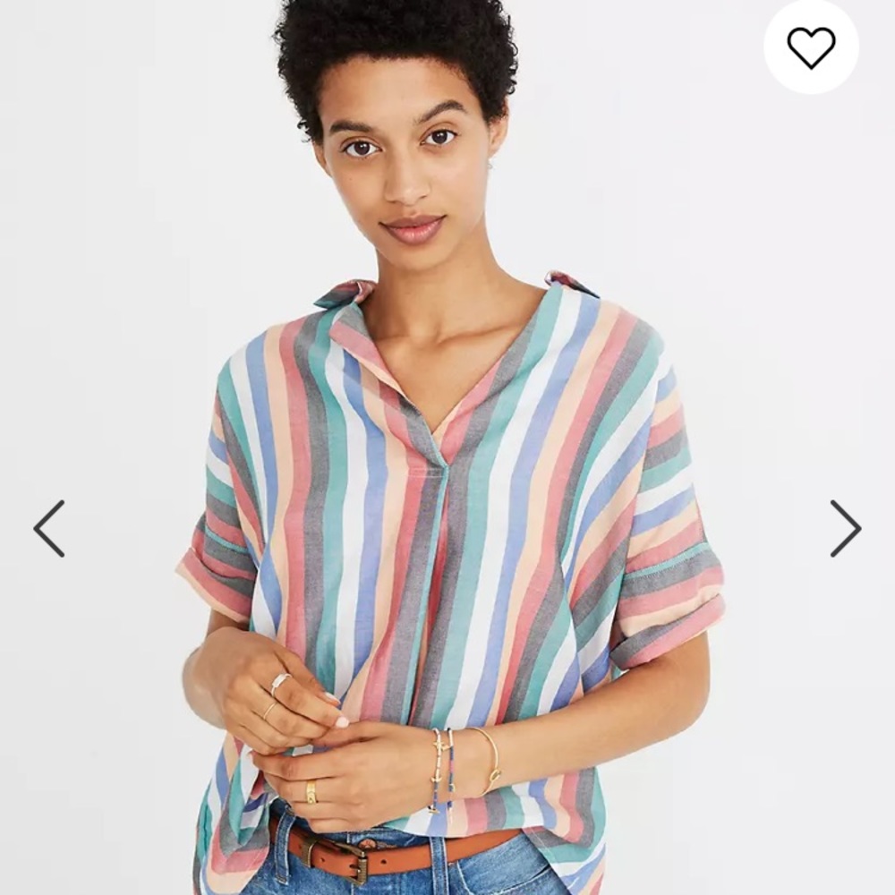 Madewell courier button back shirt in festival XXS